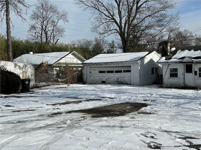 exterior space with a garage