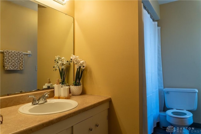 bathroom featuring toilet and vanity