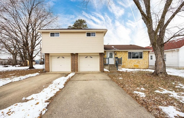 tri-level home with a garage