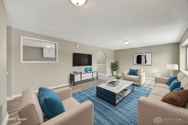 living room featuring hardwood / wood-style floors