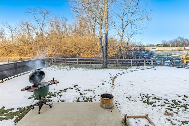 view of snowy yard