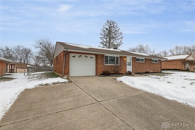 single story home featuring a garage