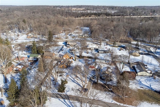 view of snowy aerial view