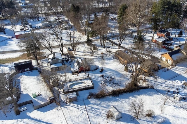 view of snowy aerial view