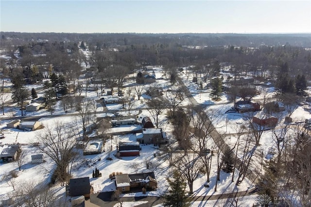 view of snowy aerial view