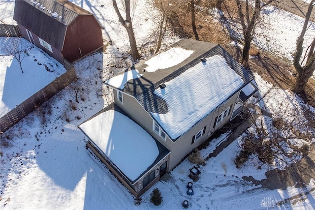 view of snowy aerial view