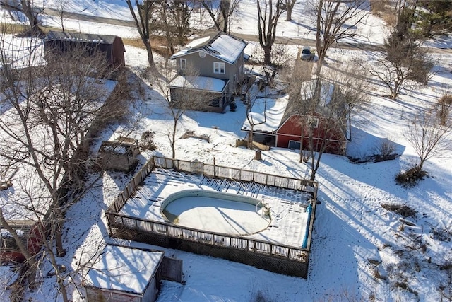 view of snowy aerial view