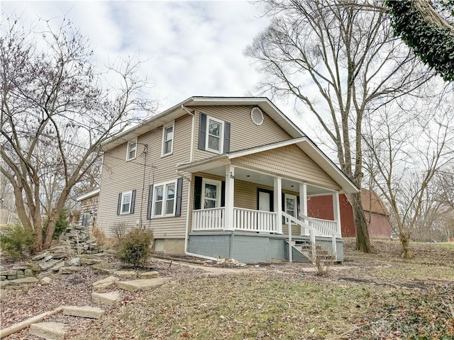 view of front of home with covered porch