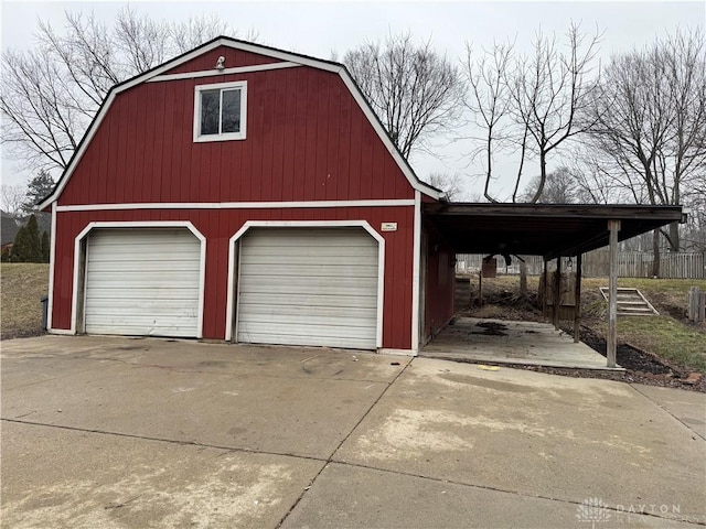 view of garage