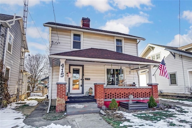 view of front of property with a porch