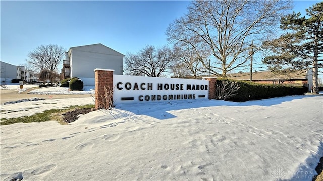 view of community sign