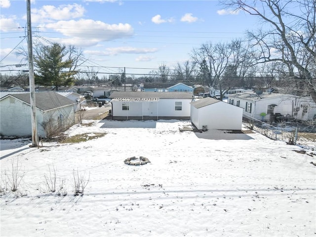 view of snowy yard