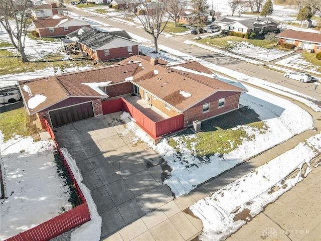 view of snowy aerial view