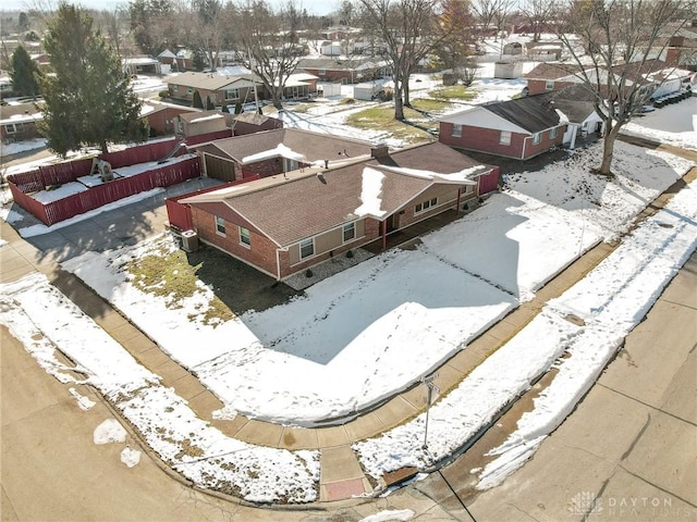 view of snowy aerial view