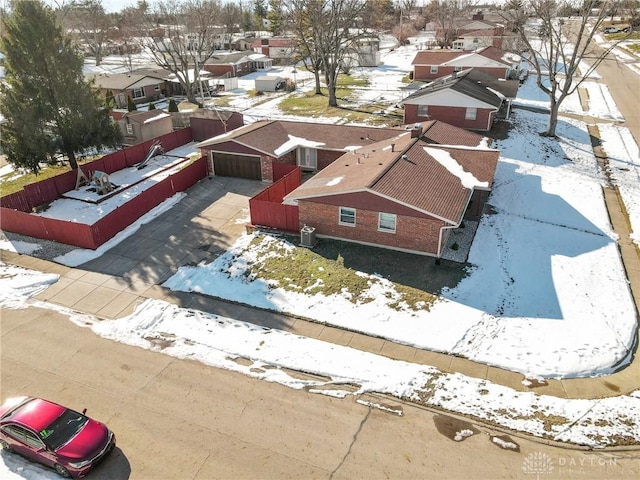 view of snowy aerial view