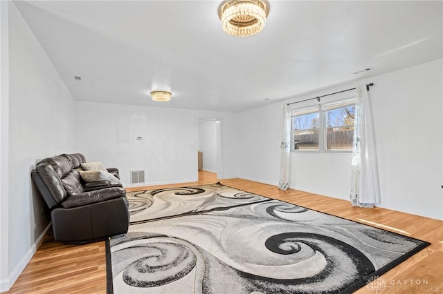 living area featuring light wood-type flooring