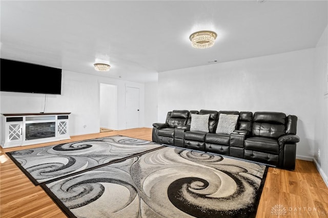 living room featuring wood-type flooring