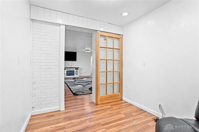 office area with wood-type flooring