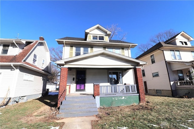 view of front of house with covered porch