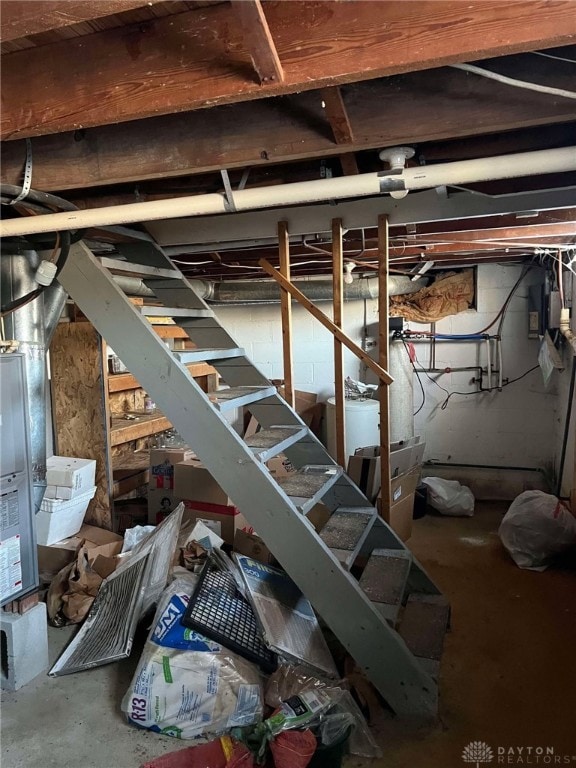 interior space featuring washer / dryer and concrete floors