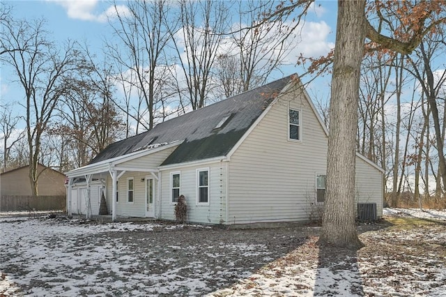 view of front of home with central AC unit