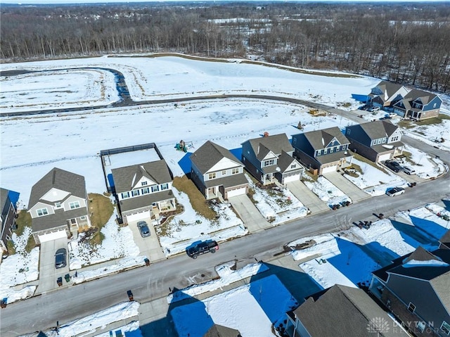 view of snowy aerial view