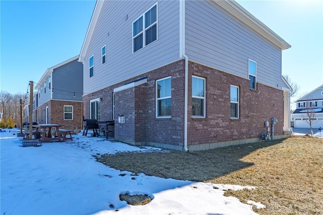 view of snow covered exterior