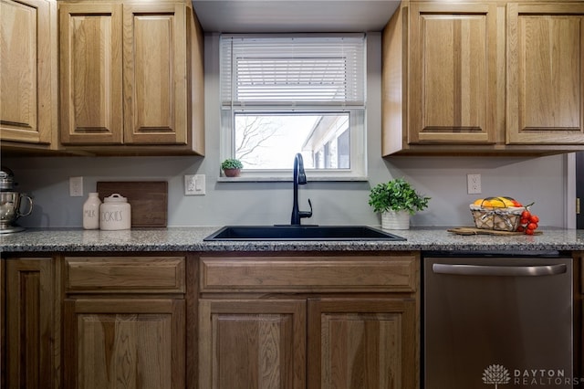 kitchen with sink and stainless steel dishwasher