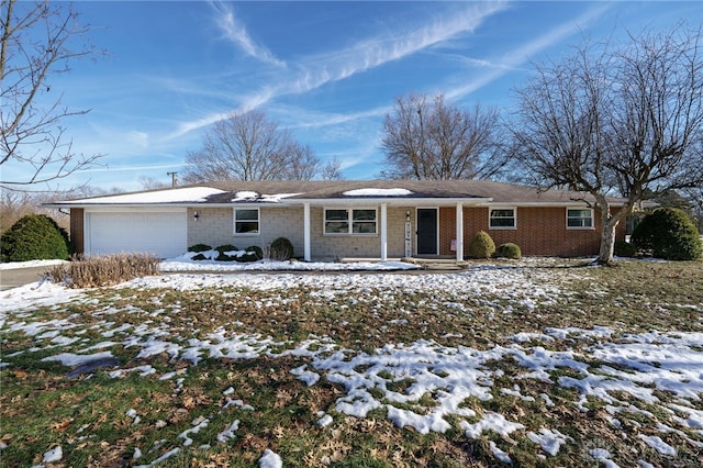 single story home featuring a garage