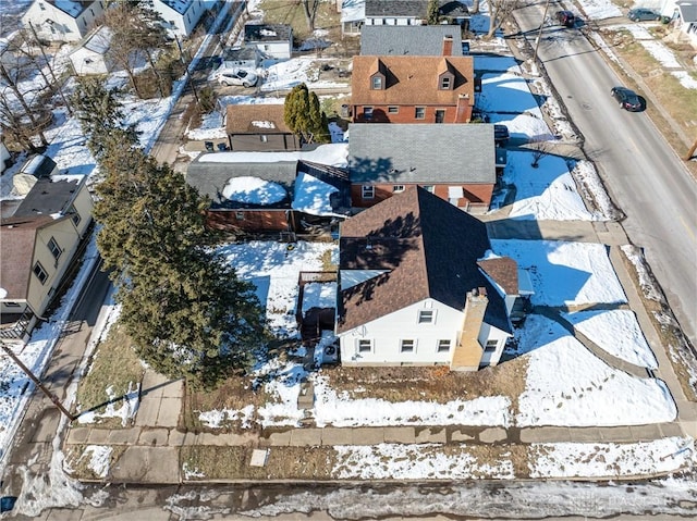 view of snowy aerial view