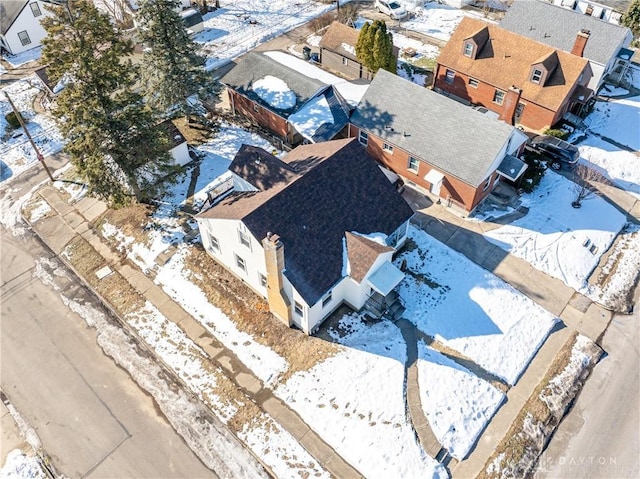 view of snowy aerial view