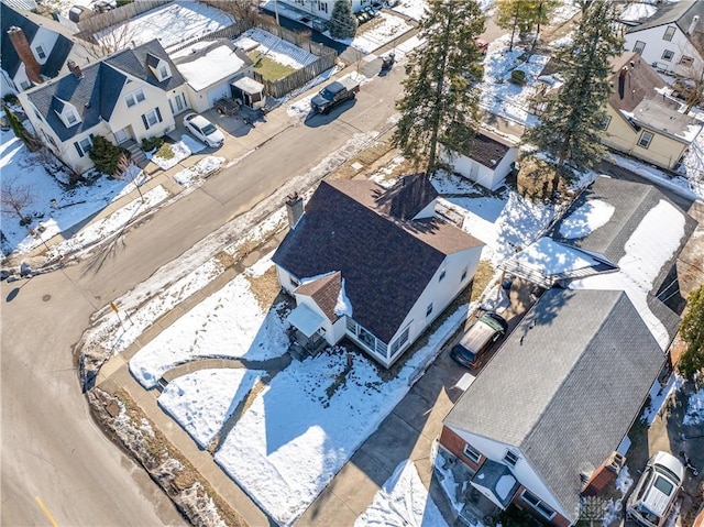 view of snowy aerial view