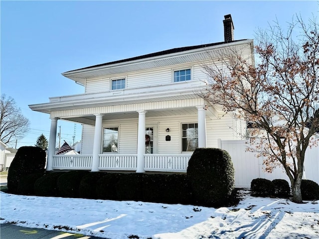 view of front of house with covered porch