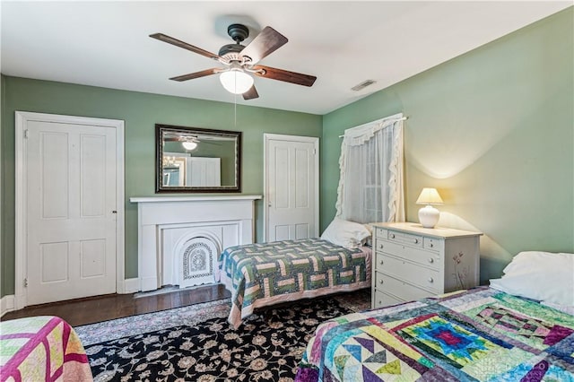 1311 US Route 50, Miami Township, OH 45150 - bedroom with a ceiling fan and wood finished floors