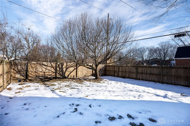 view of snowy yard