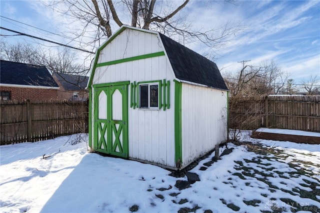 view of snow covered structure