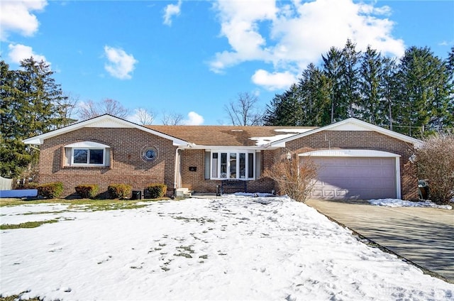 single story home with a garage