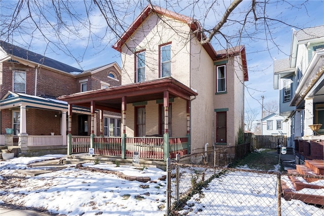 view of front facade featuring covered porch