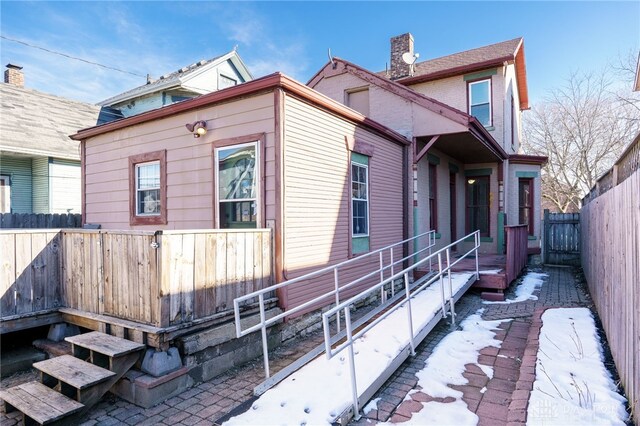 view of snowy exterior