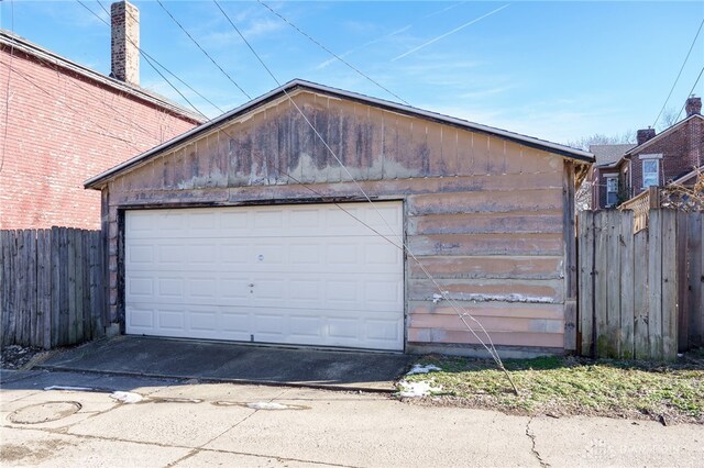 view of garage