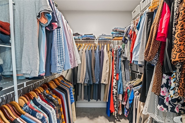 view of walk in closet