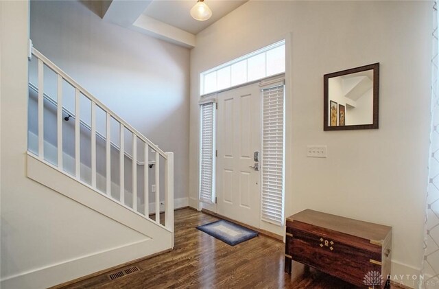 entrance foyer with wood-type flooring