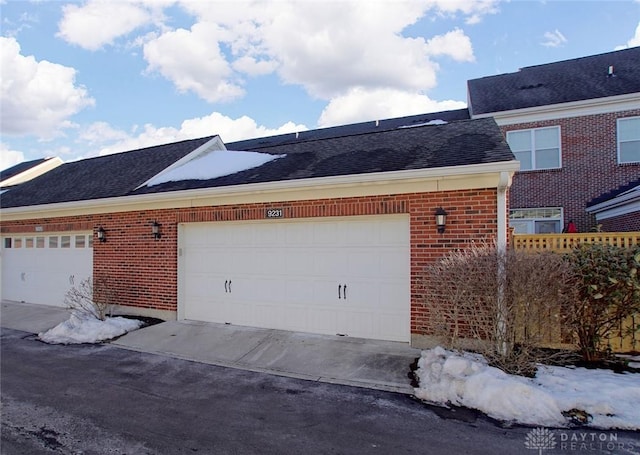 exterior space featuring a garage