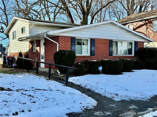 view of snow covered exterior