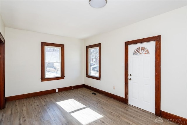 entryway featuring hardwood / wood-style flooring and a wealth of natural light