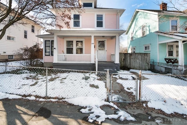 view of front of house with covered porch