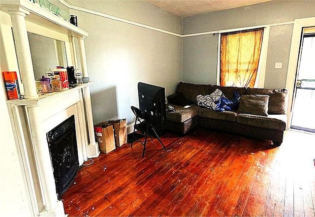 2318 Home Ave Unit 2316, Dayton, OH 45417 - living room with hardwood / wood-style floors and a fireplace