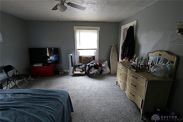 2318 Home Ave Unit 2316, Dayton, OH 45417 - bedroom featuring carpet, a textured ceiling, and a ceiling fan
