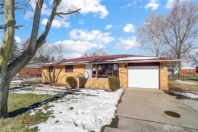 ranch-style home with a garage