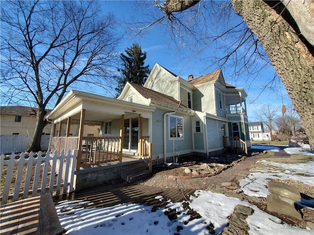 exterior space with covered porch